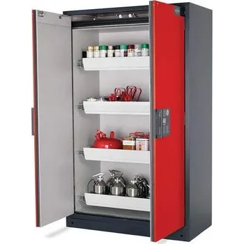 Bezpečnostní skříň na chemikálie 90 min., 4 zásuvky, š. 1200 mm, TSA/AGT, dveře červené