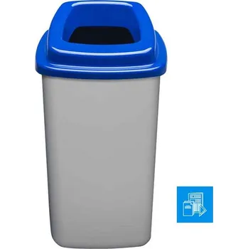Odpadkový koš Plastový koš SORT, objem 45 l, nádoba šedá, víko modré