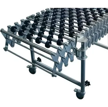 Dopravníkový pás Gravitační dopravník s plastovými kladičkami, roztažitelný, šířka 500 mm, délka 1580-5800 mm