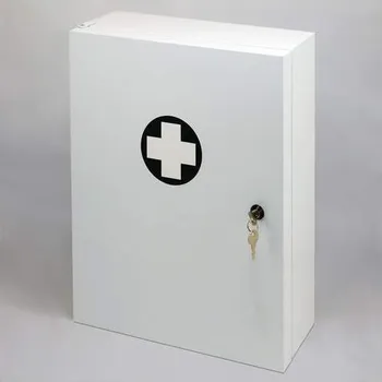 Lékárnička Kovová nástěnná lékárnička se zámkem, s náplní - Průmysl, výroba