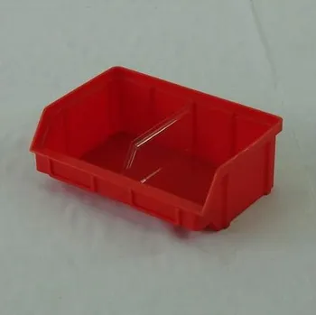 Plastový zásobník TechBox s viditelným obsahem, 140 x 203 x 74 mm, barva červená