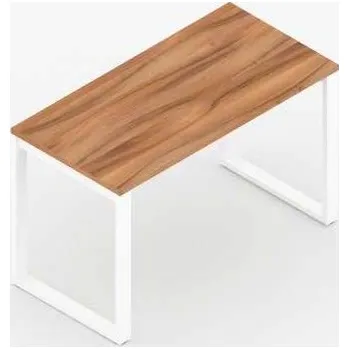 Psací stůl Stůl kancelářský SQart, podnoží bílé, pracovní deska ořech, š x h: 1800 x 800 mm