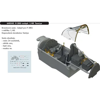 Plastikový model Eduard 1/48 P-38G cockpit (TAMIYA)