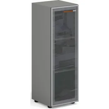 Policová skříň Lenza Skříň Wels, skleněné dveře, 39,9×42,5×119,5 cm Dekor: visen, Provedení: levá