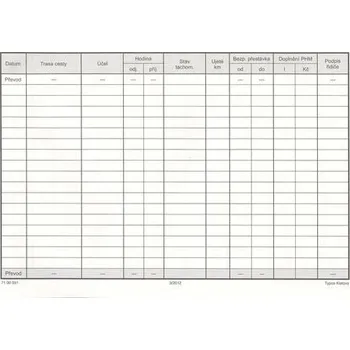 Tiskopis Kniha jízd A5-firemní 20listů