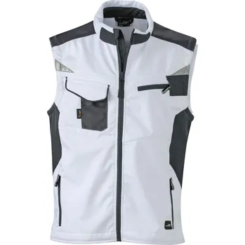 Pánská vesta Daiber Pracovní softshell vesta Workwear Softshell Vest JN845 Barva: Bílá - Carbon, Velikost: M