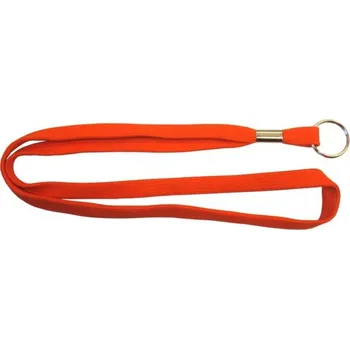 Šňůrka na krk dutá - 10 mm, kroužek K20, svorka, červená