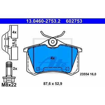 Brzdová destička ATE 13.0460-2753.2
