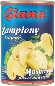 Nakládaná potravina Giana Žampiony krájené ve slaném nálevu 425 ml