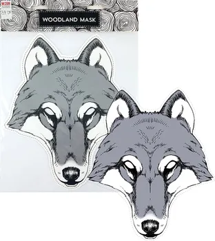 Karnevalová maska Rappa Maska vlk šedá