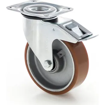 Pojezdové kolečko Kolo s polyuretanovým běhounem 100 mm,otočné s brzdou,250 kg