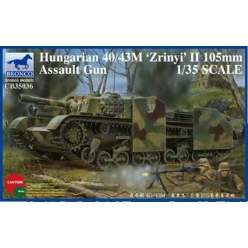 Plastikový model Bronco 1/35 Hungarian 40/43M 'Zrinyi' II 105mm Assault Gun