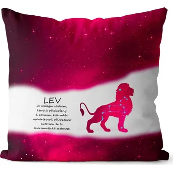 Dekorativní polštářek Polštář Lev (23.7. - 22.8.) - červený (Velikost: 40 x 40 cm)