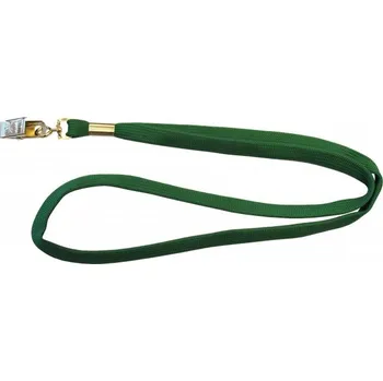 Šňůrka na krk dutá - 10 mm, otočný krokodýlek, VS, zelená Č