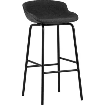 Barová židle Normann Copenhagen Celočalouněná barová židle Hyg Barstool 75, black/main line flax