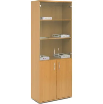 Šatní skříň Lenza Skříň Express, sklo - 74×37,2×190 cm Dekor: tmavý ořech