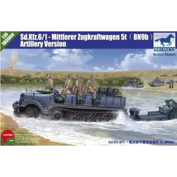 Plastikový model Bronco 1/35 Sd.Kfz.6/1 Mittlerer Zugkraftwagen 5t (BN9b) Artillery Version