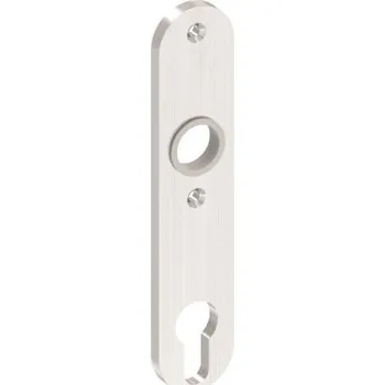 brána Feldmann Zámkový nerezový štítek - krytka rozeta 15073 s otvorem pro kliku, 156x32 x tl.6 mm