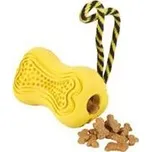 Hračka pes TITAN gumová kost s lanem žlutá Zolux L