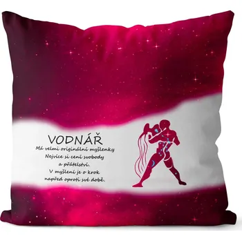 Dekorativní polštářek Polštář Vodnář (21.1. - 20.2.) - červený (Velikost: 40 x 40 cm)