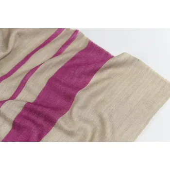 Šála Vlněná vzorovaná šála - s širokým třešňovým a tenkými třešňovými pruhy