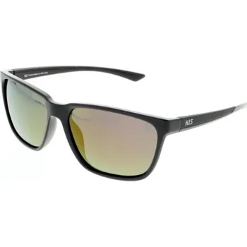 Sluneční brýle HIS 07109 černá lesk, čočka červená zrcadlo polarizovaná 1