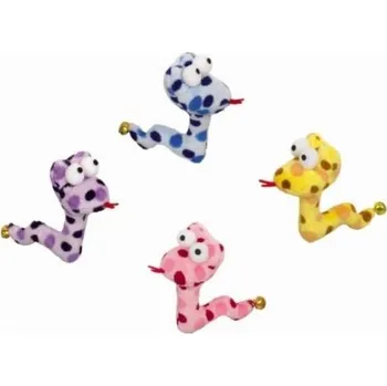 Hračka pro kočku Nobby Nobby hračka plyšový had s rolničkou 8,5cm 1ks - doprodej