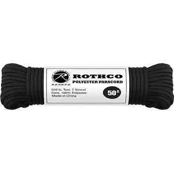 ROTHCO Šňůra PARACORD polyester 550LB ø 4 mm / 15 m ČERNÁ velikost: 4mm / 15m
