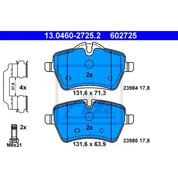 Brzdová destička ATE 13.0460-2725.2