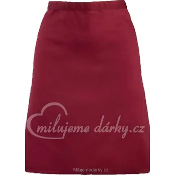 Kuchyňská zástěra dlouhá vínová barmanská zástěra bez kapes