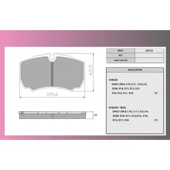 Brzdová destička desky brzdové IVECO DAILY 35-50-zadní