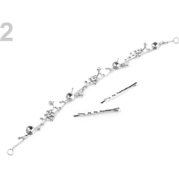 Ozdoba do vlasů Štrasová ozdoba do vlasů krystal 2 1ks