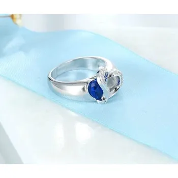 Šperkovnice Stříbrný prsten dvojité Srdce - kubické zirkony AAA , drahokamy, stříbro, originální šperky