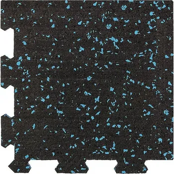 Černo-červená gumová modulová puzzle dlažba (roh) FLOMA IceFlo SF1100 - 100 x 100 x 0,8 cm