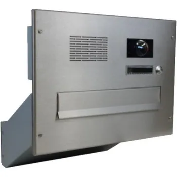 Poštovní schránka DOLS D-041-ABB - nerezová poštovní schránka k zazdění, s videohovorovým modulem ABB, jmenovkou a zvonkovým tlačítkem