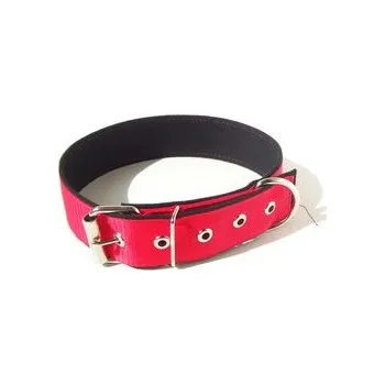 Obojek pro psa Obojek na psa nylonový široký 70cm/40mm polstrovaný červený