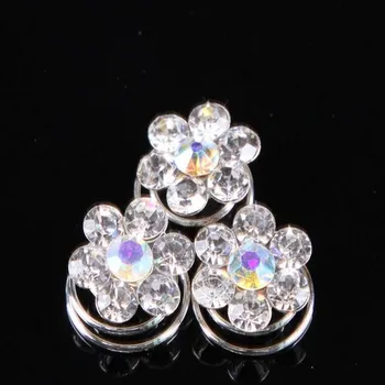 Ozdoba do vlasů Spirála do vlasů svatební, 6ks,různé varianty, Kamínky-kytička