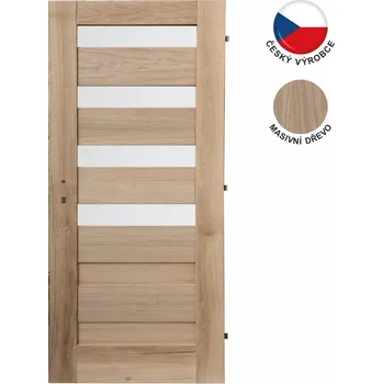 Interiérové dveře SOFT interiérové dveře Nova H3, masivní dub (Masivní dubové kazetové interiérové dveře)