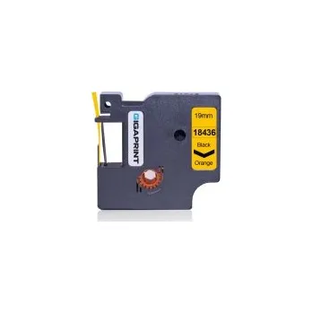 Pásek do tiskárny Gigaprint za páska DYMO 18436 19mm černý tisk/oranžový podklad, RHINO, vinylová - kompatibilní