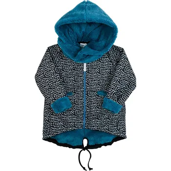 Kojenecká bunda modro-černý softshellový kabátek