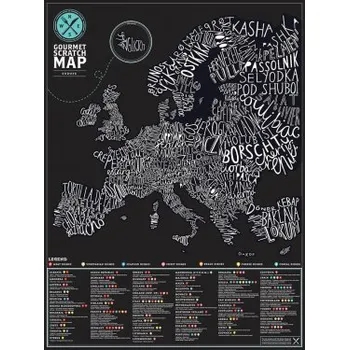 Nástěnná stírací mapa Evropy Gourmet Edition