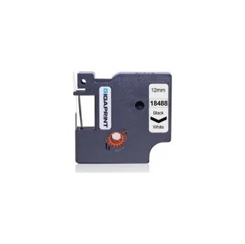 Pásek do tiskárny Gigaprint za páska DYMO 18488 12mm černý tisk/bílý podklad, RHINO, flexibilní nylonová - kompatibilní