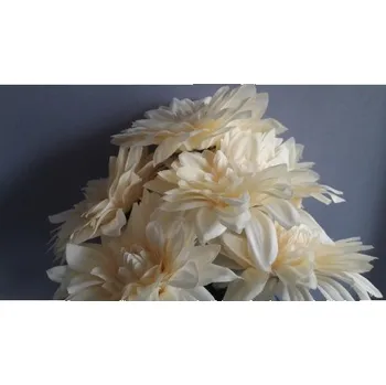 umělá květina Jiřina kytice, 6 barev, Barva krémová A090