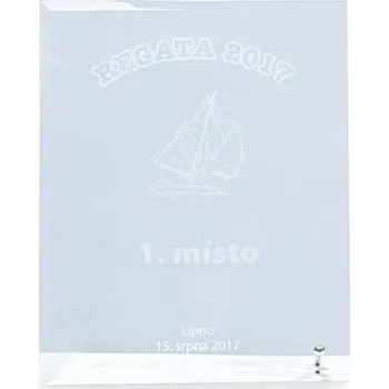 Cinkili Skleněná plaketa C18003 Označení: E, Výška: 83 mm x 107 mm