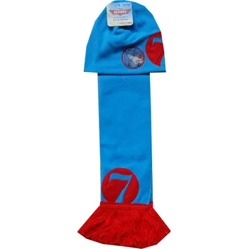 Čepice xcena Planes Dusty čepise se šálou tyrkysová