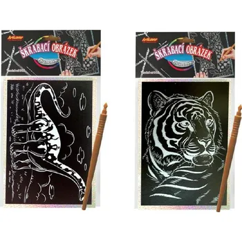 omalovánky SMT Creatoys Škrabací obrázek hologram 14x25cm asst 8 druhů