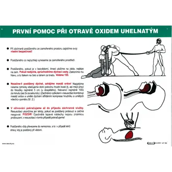 První pomoc při otravě oxidem uhelnatým (plast tl. 1 mm)
