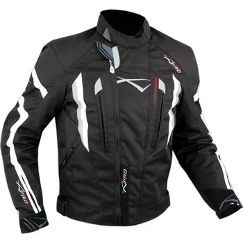 Moto bunda T53 černo-bílá textilní moto bunda A-pro - XL