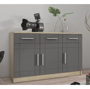 Komoda Komoda Paris 3D3S, dub sonoma grafit 103 cm