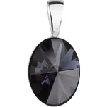 EVOLUTION GROUP CZ Stříbrný přívěšek ovál Crystals from Swarovski® SILVER NIGHT - 34245.3 graphite